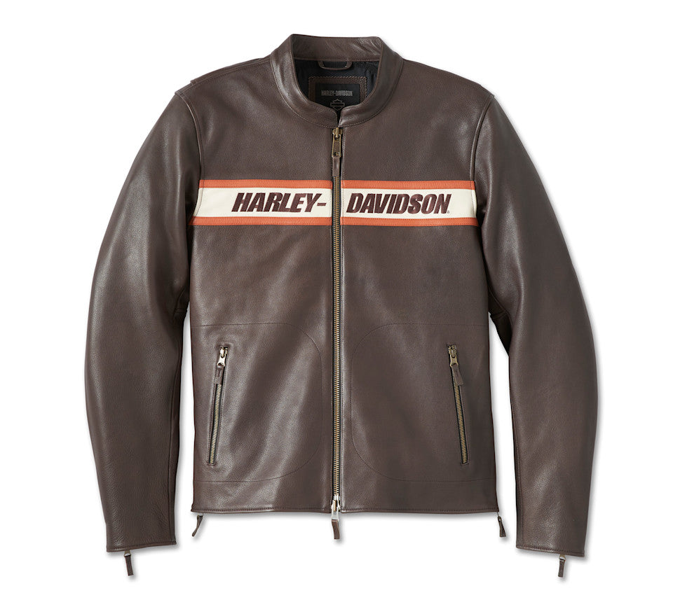 Blouson en cuir Victory Lane II pour hommes - Java
