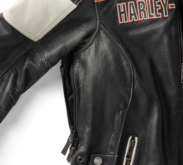 Blouson de moto H-D Miss Enthusiast III en cuir pour femmes