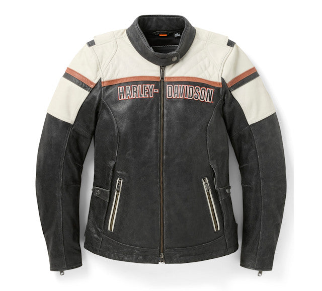 Blouson de moto H-D Miss Enthusiast III en cuir pour femmes