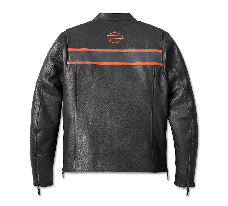 Blouson en cuir Victory Lane pour hommes - Grande taille
