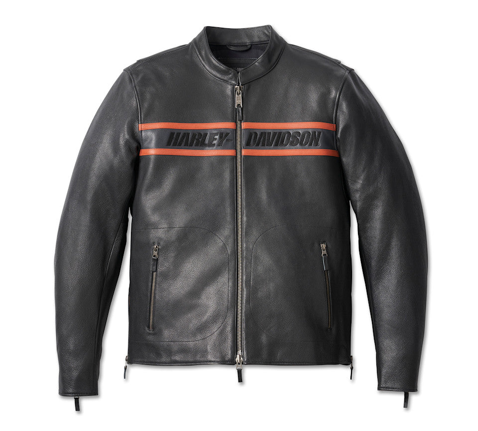 Blouson en cuir Victory Lane pour hommes - Grande taille