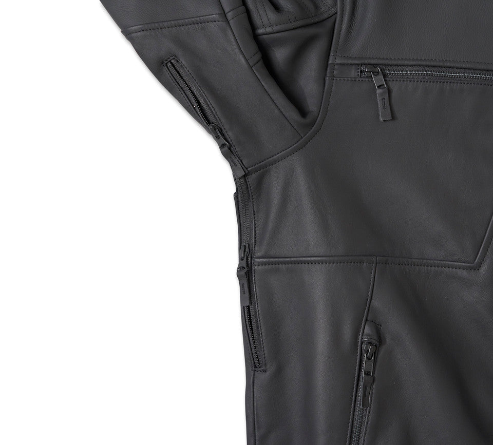 Willie G Skull Graphic Leather Riding Jacket
