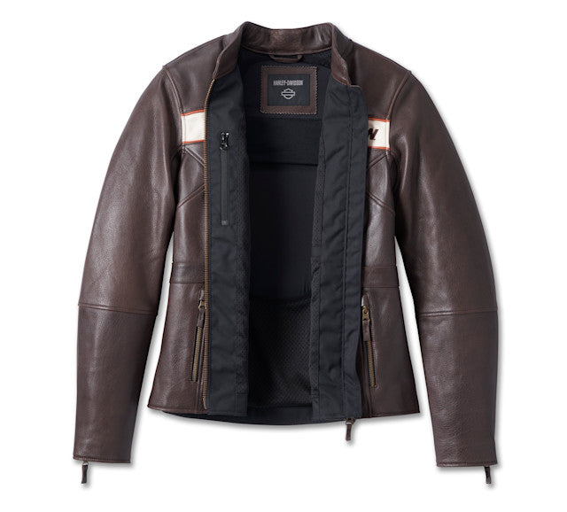 Blouson en cuir Victory Lane pour femmes