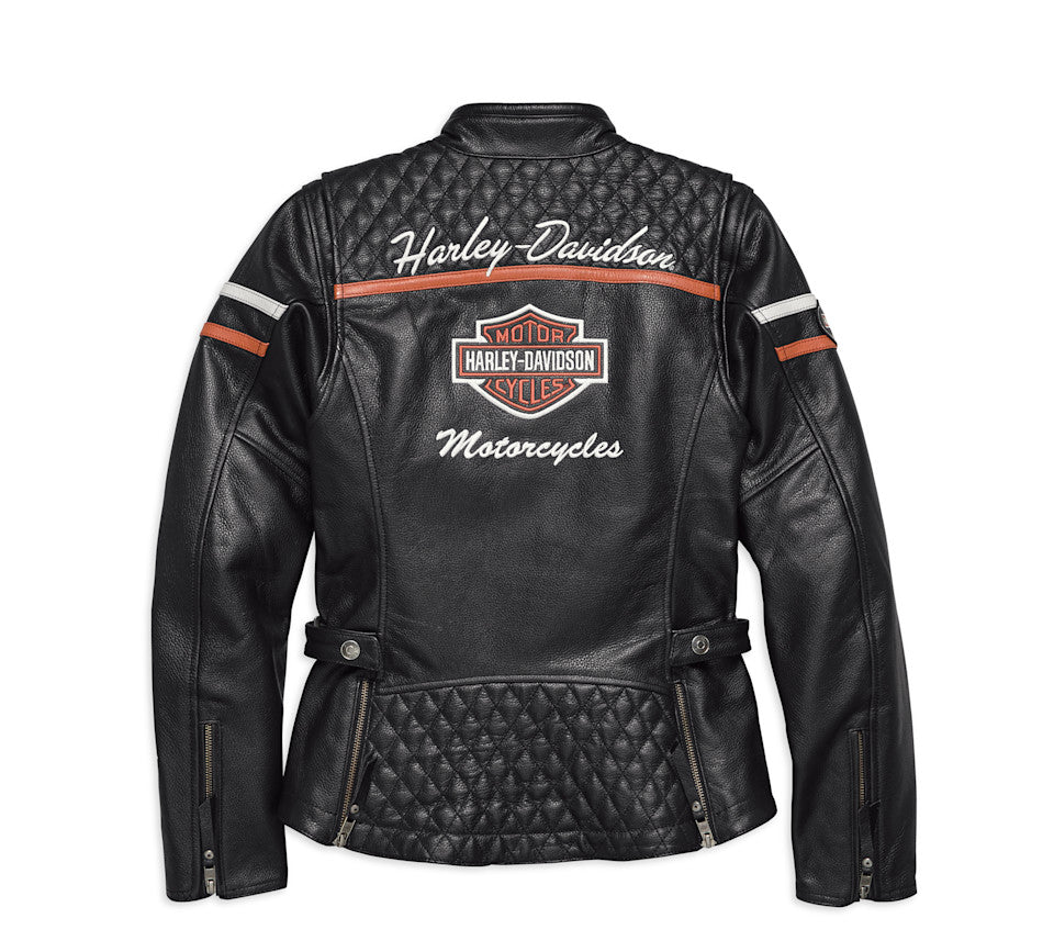 Blouson en cuir Miss Enthusiast certifié CE pour femmes