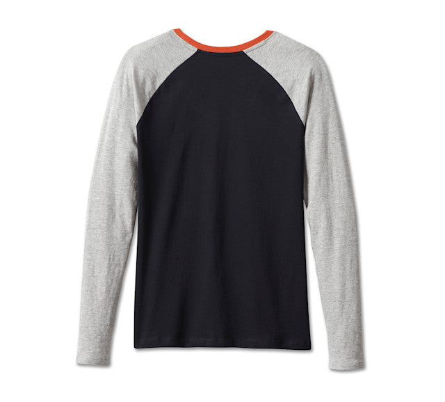 T-shirt à manches longues raglan First-Class pour femmes - Colorblocked - Black Beauty