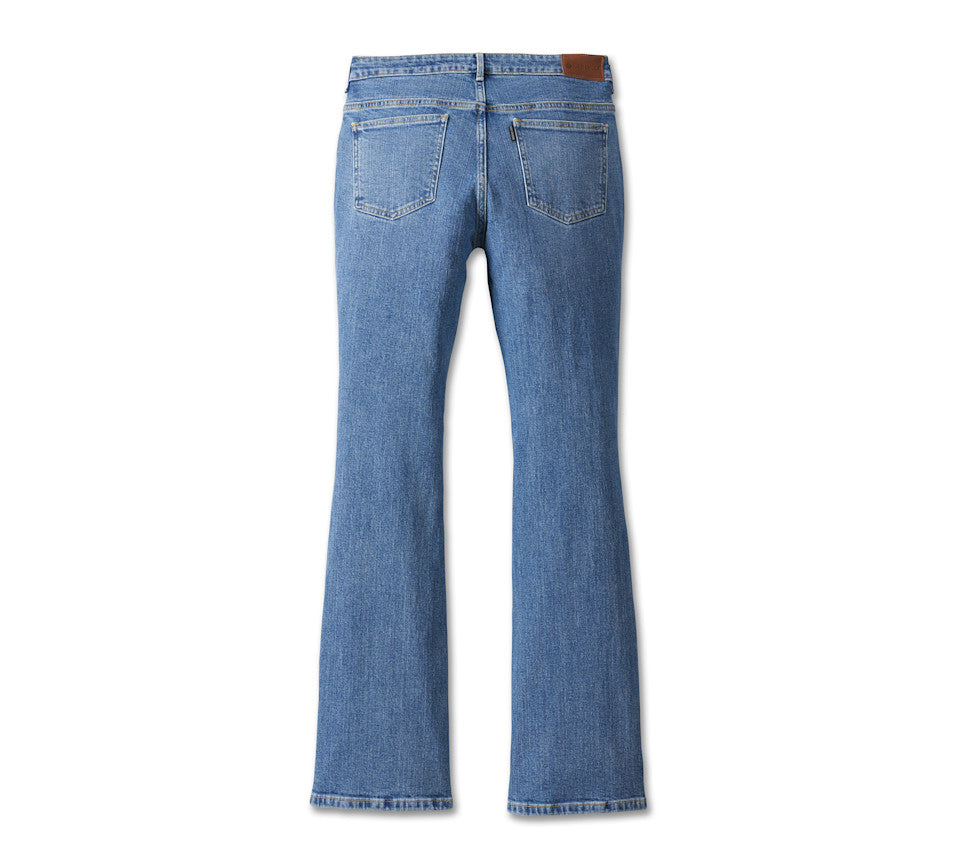 Jean Boot Cut Harley-Davidson taille haute pour femmes - Medium Indigo