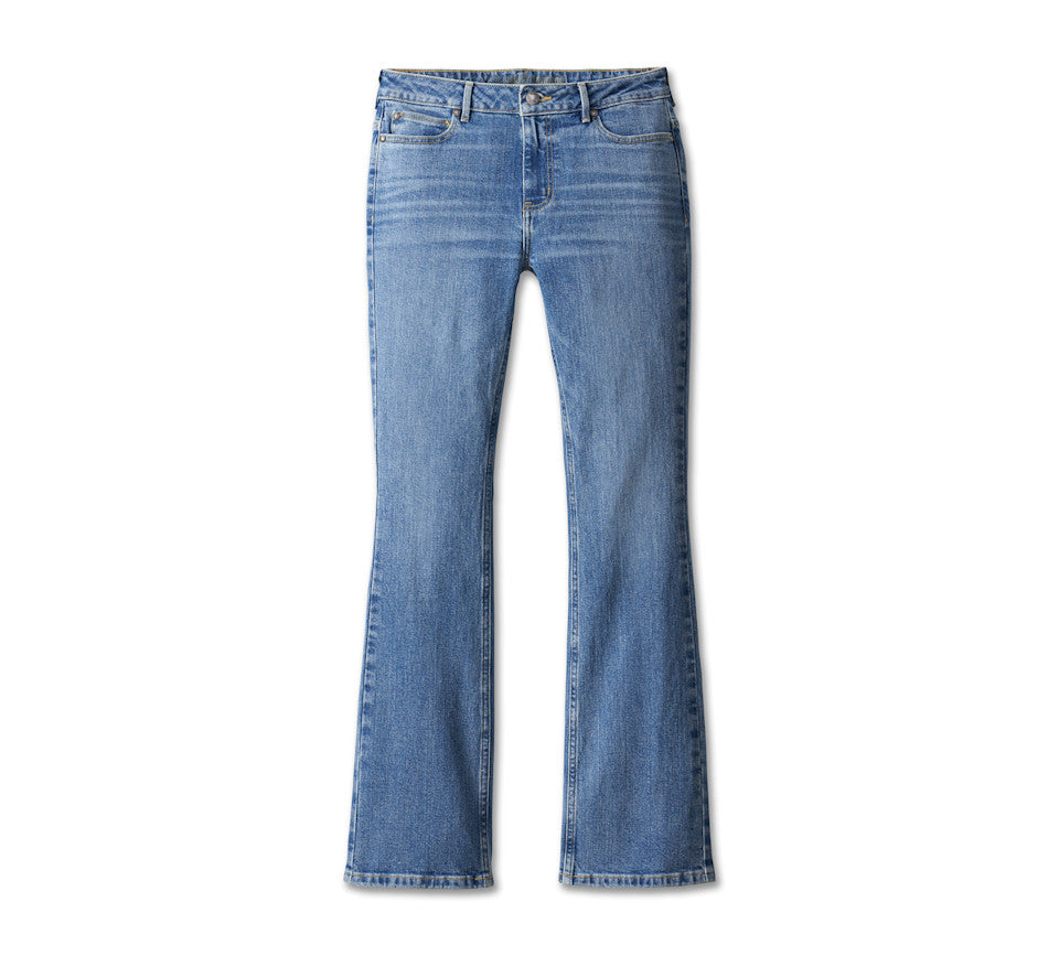 Jean Boot Cut Harley-Davidson taille haute pour femmes - Medium Indigo