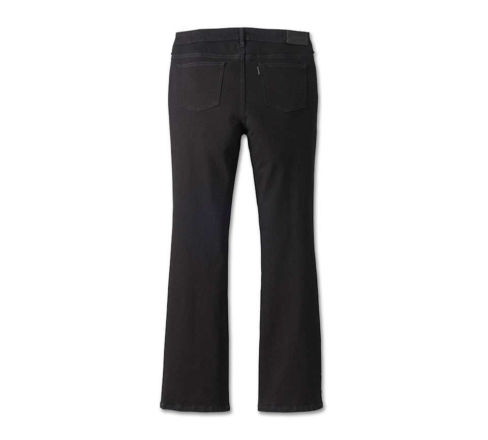 Jean Boot Cut Harley-Davidson taille haute pour femmes - Black Denim