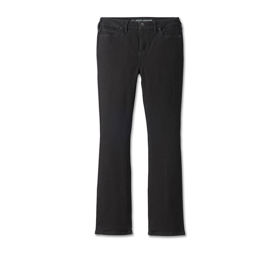 Jean Boot Cut Harley-Davidson taille haute pour femmes - Black Denim