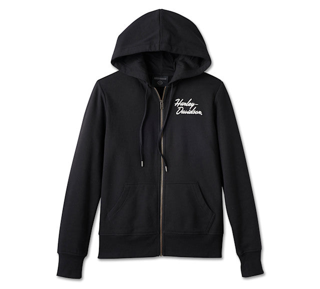Sweat à capuche zippé Special Bar & Shield pour femmes - Black Beauty
