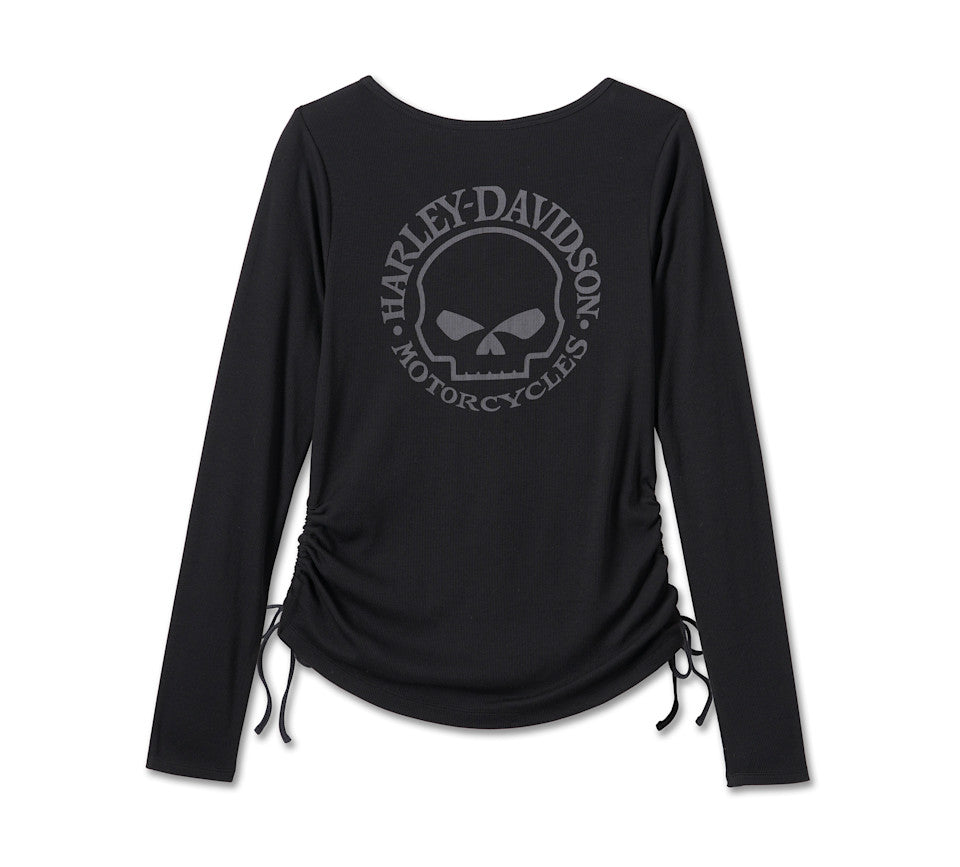 Willie G ® Skull Tie Notch Neck Knit Top pour femmes
