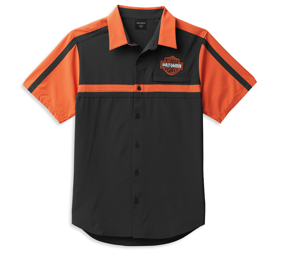 Chemise Bar & Shield Coolcore® pour hommes - Colorblocked - Vintage Orange