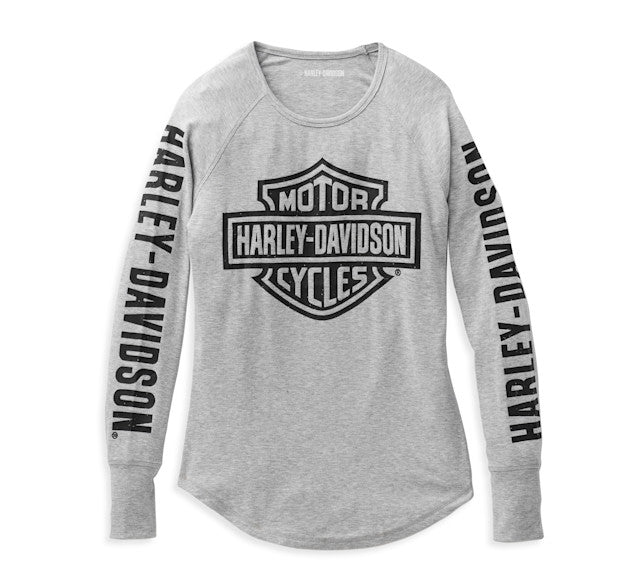 Haut Authentic Bar & Shield en tricot côtelé pour femmes - Light Grey Heather