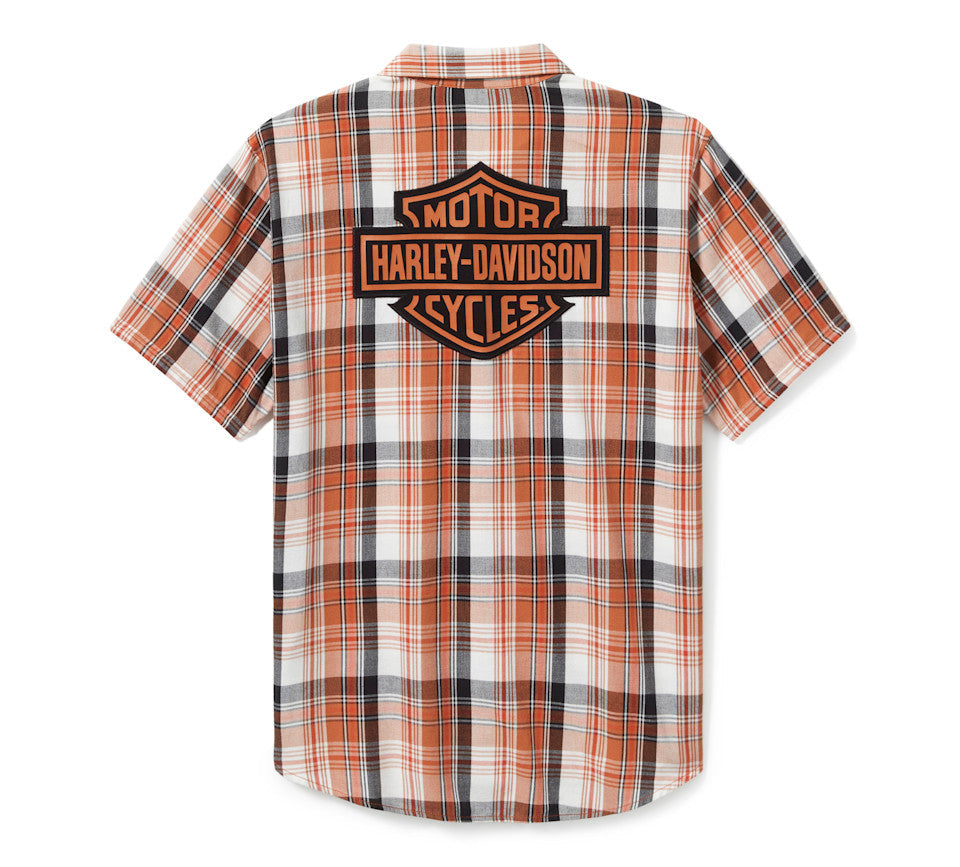 Chemise à carreaux Bar & Shield - VIntage Orange & Amber Brown