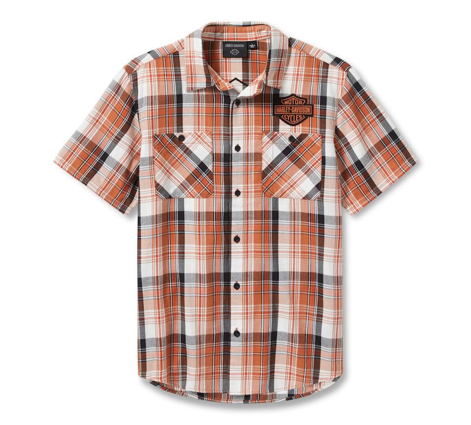 Chemise à carreaux Bar & Shield - VIntage Orange & Amber Brown