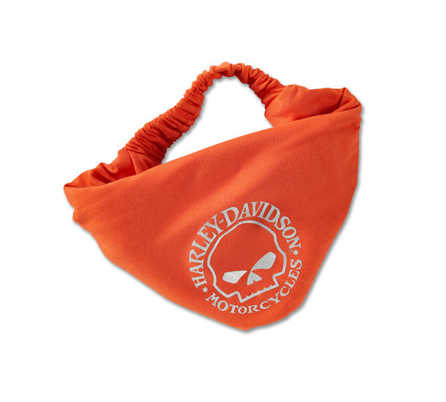 Metallic Willie G Skull Wrap pour femmes - Vintage Orange