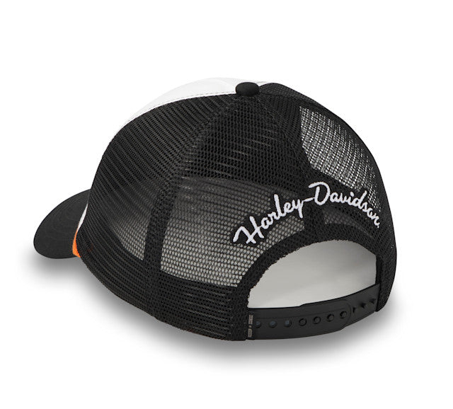 Casquette Trucker Harley-Davidson Script pour femme - Colorblock - Bright White