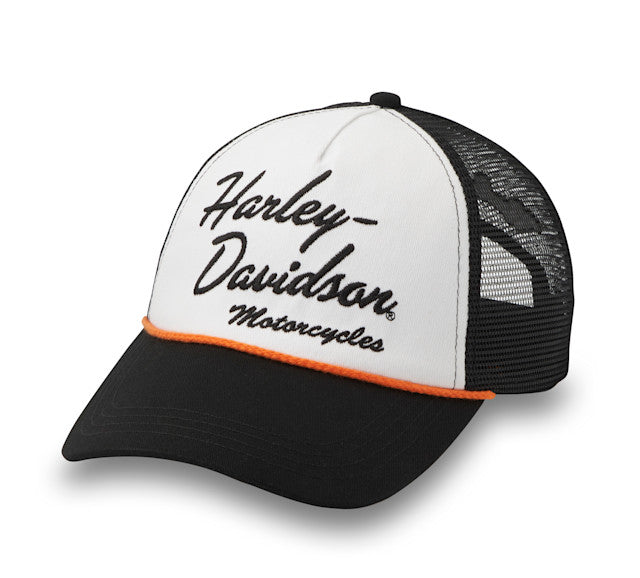 Casquette Trucker Harley-Davidson Script pour femme - Colorblock - Bright White