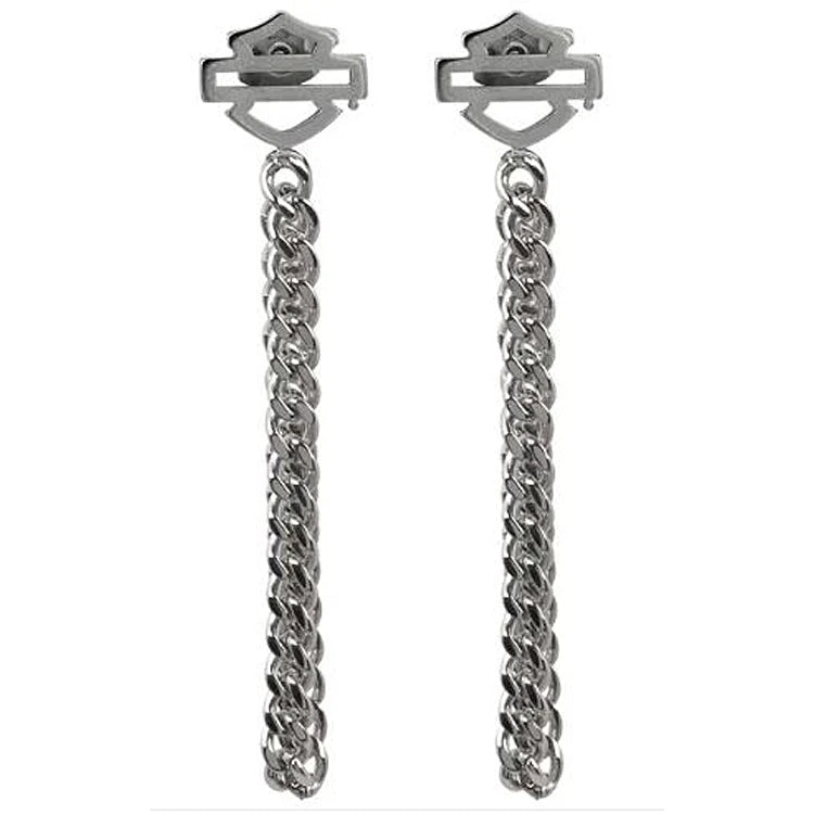 BOUCLES D'OREILLES "CURBLINK DROP CHAIN POST"