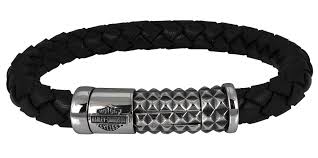 BRACELET "PYRAMID STEEL STUD LEATHER BRACELET"