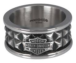 BAGUE "PYRAMID STEEL STUD B&S BANDRING"
