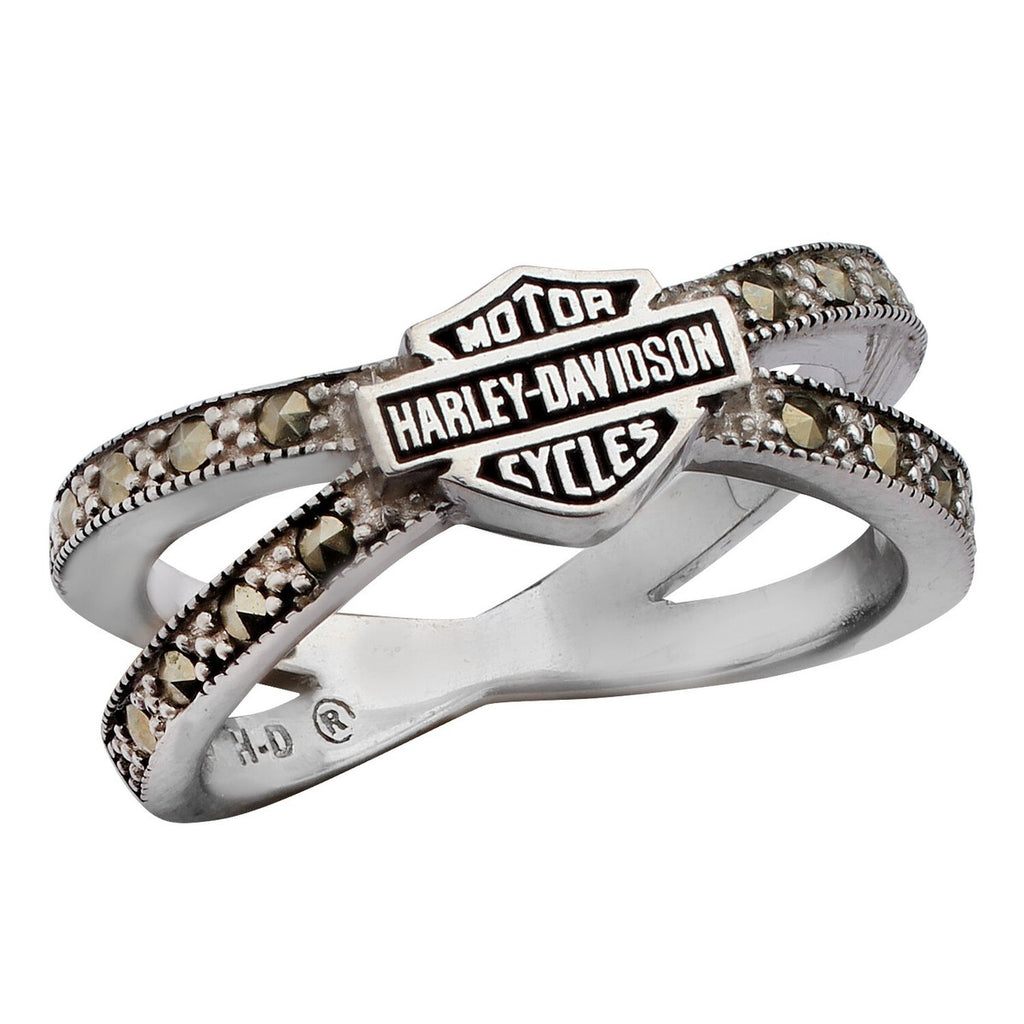BAGUE "MARCASITE B&S"
